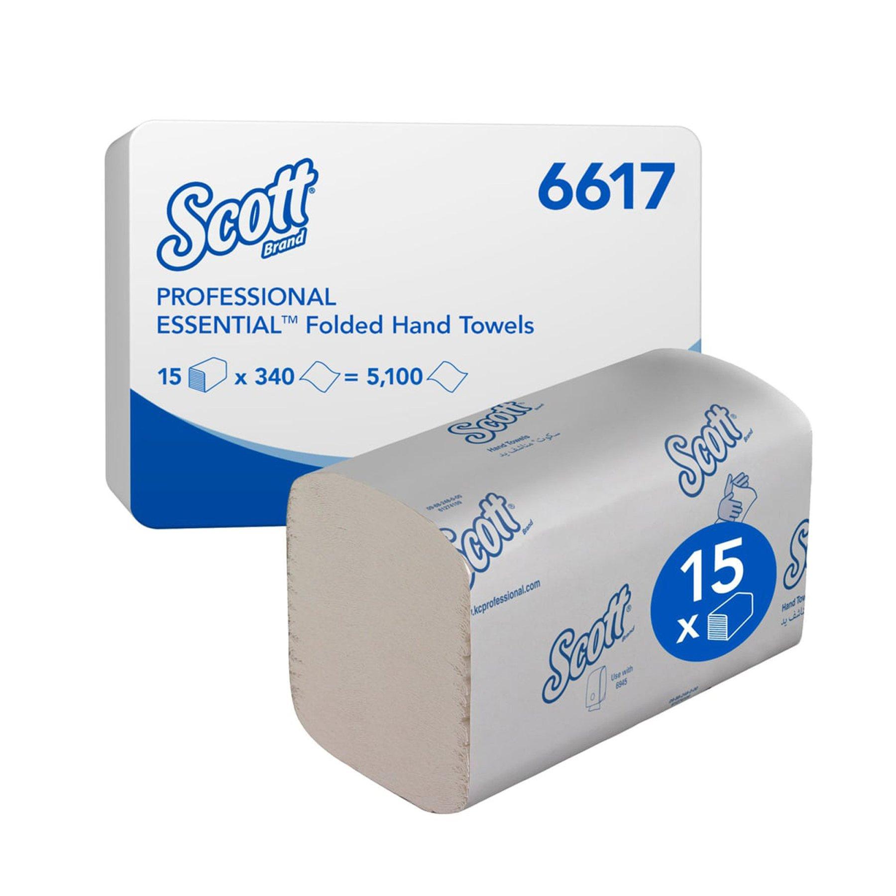 Кърпи за ръце Kimberly-Clark Scott Essential 6617, 21.2 х 20 cm, 340 къса, 15 броя | JAR Computers Кърпи за ръце Kimberly-Clark Scott Essential 6617, 21.2 х 20 cm, 340 къса, 15 броя