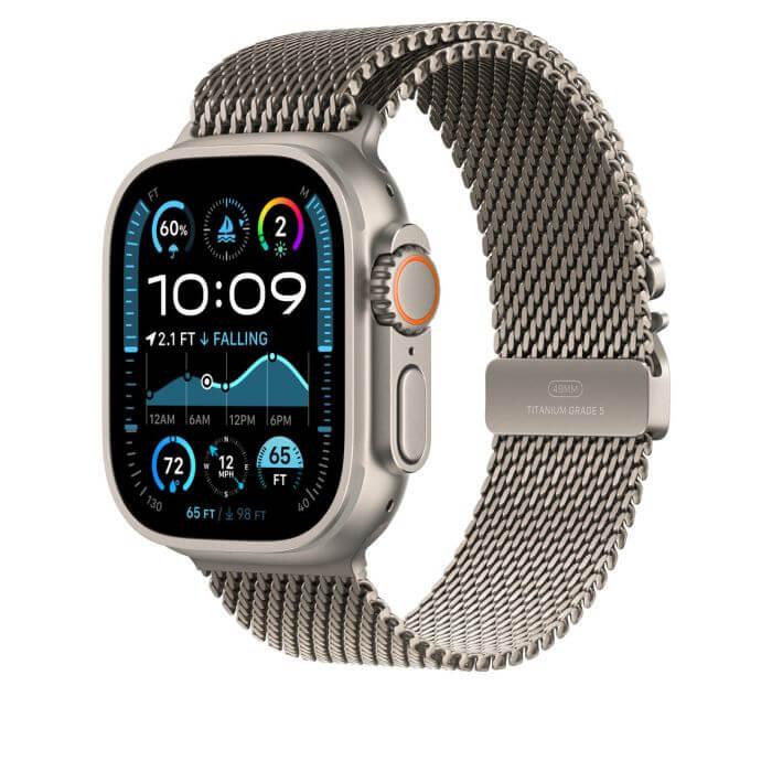 Оригинална титаниева каишка за Apple Watch 44мм, 45мм, 46мм, Ultra 49мм - Apple Milanese Loop Natural Titanium Large (сив) | JAR Computers Оригинална титаниева каишка за Apple Watch 44мм, 45мм, 46мм, Ultra 49мм - Apple Milanese Loop Natural Titanium Large (сив)
