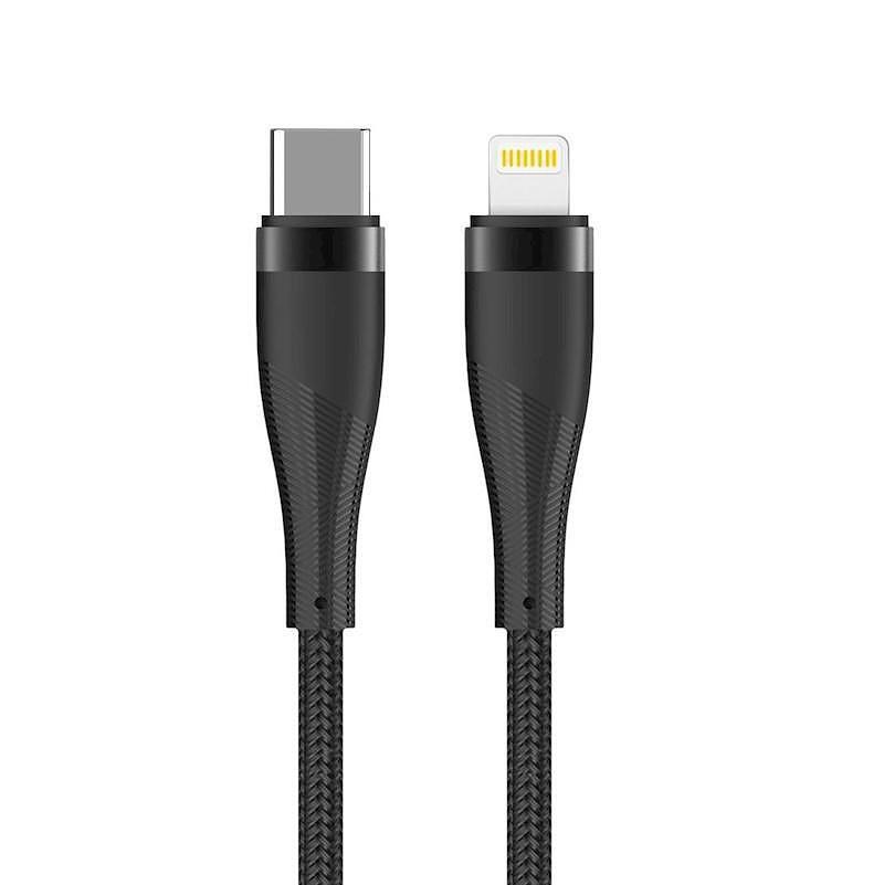 Кабел USB-C Maxlife, MXUC-08, Lightning 1,0 m, 27 W, черен
