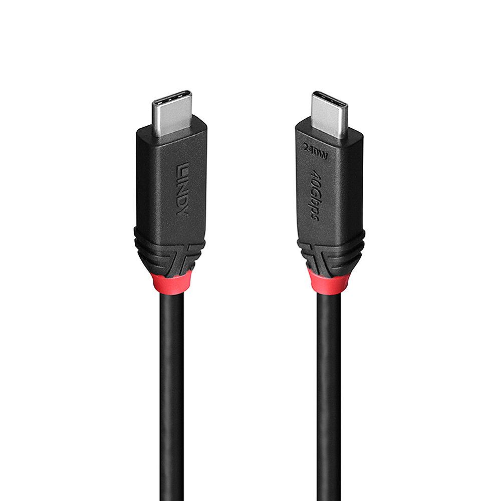 LINDY LNY-37000 :: Кабел USB4, Type C, M/M, 40Gbps, 240W PD, Black Line, черен, 0.5 м | JAR Computers LINDY LNY-37000 :: Кабел USB4, Type C, M/M, 40Gbps, 240W PD, Black Line, черен, 0.5 м