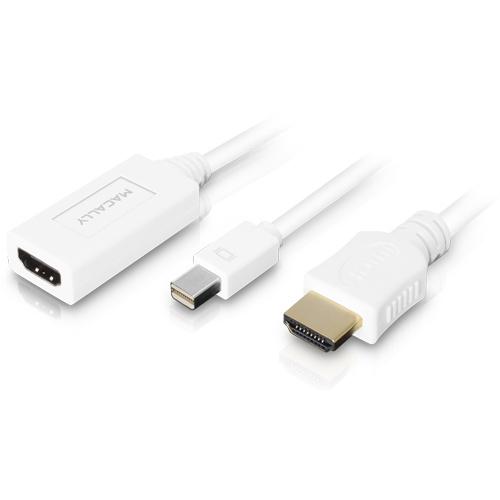 Macally Mini DisplayPort към HDMI кабел (4K UHD) (1.8 метра) и отделен HDMI кабел (15 см.) (разопакован продукт) | JAR Computers Macally Mini DisplayPort към HDMI кабел (4K UHD) (1.8 метра) и отделен HDMI кабел (15 см.) (разопакован продукт)