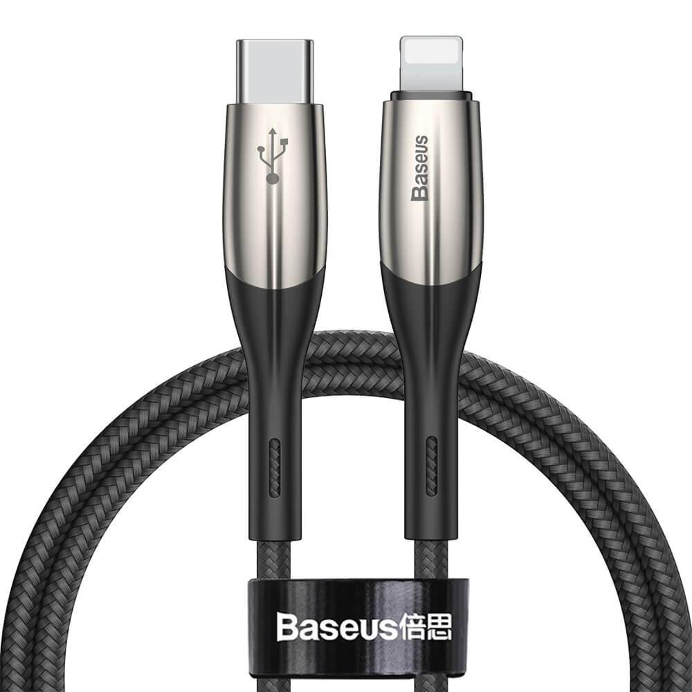 USB-C към Lightning кабел за Apple устройства с Lightning порт (50 см) - Baseus Horizontal USB-C to Lightning Cable (черен) | JAR Computers USB-C към Lightning кабел за Apple устройства с Lightning порт (50 см) - Baseus Horizontal USB-C to Lightning Cable (черен)