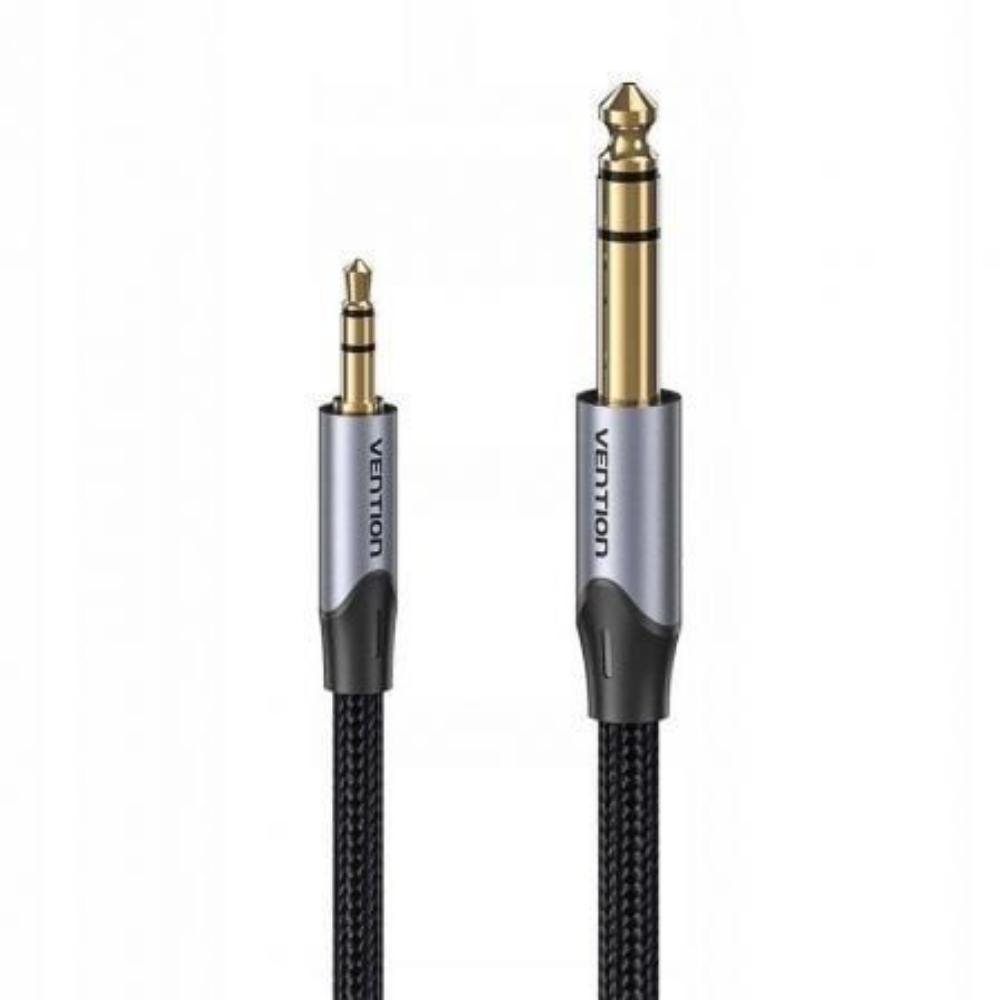 VENTION Cotton Braided TRS 3.5mm Male to 6.5mm Male Audio Cable 1.5M Gray Aluminum Alloy Type (BAUHG) (VENBAUHG) | JAR Computers VENTION Cotton Braided TRS 3.5mm Male to 6.5mm Male Audio Cable 1.5M Gray Aluminum Alloy Type (BAUHG) (VENBAUHG)