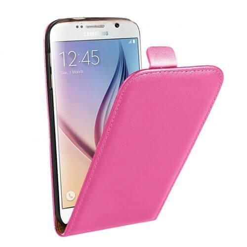 Вертикален кожен калъф с джоб за Samsung Galaxy S6 - Leather Pocket Flip Case (розов) | JAR Computers Вертикален кожен калъф с джоб за Samsung Galaxy S6 - Leather Pocket Flip Case (розов)