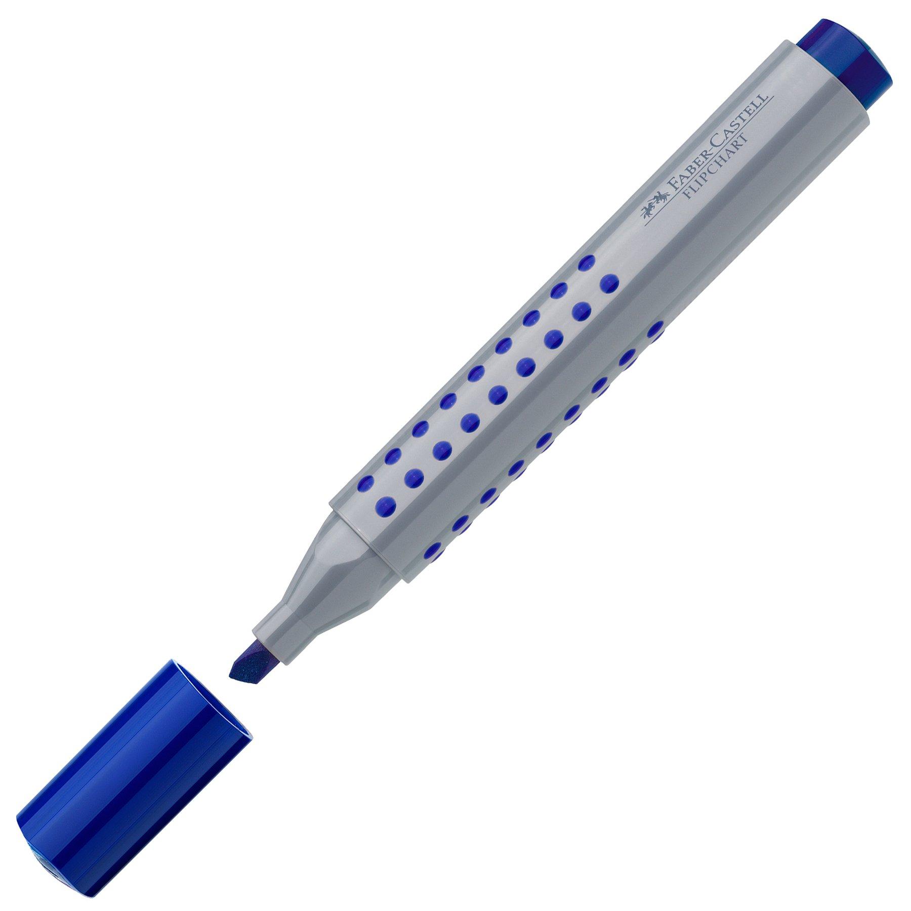 Faber-Castell Маркер за флипчарт Grip, скосен, син