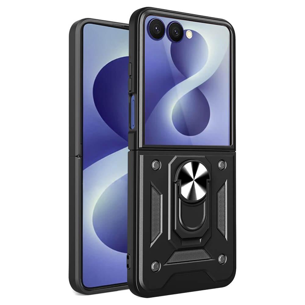 Хибриден удароустойчив кейс с пръстен против изпускане за Samsung Galaxy Z Flip8 - Techsuit CamShield Case (черен) | JAR Computers Хибриден удароустойчив кейс с пръстен против изпускане за Samsung Galaxy Z Flip8 - Techsuit CamShield Case (черен)