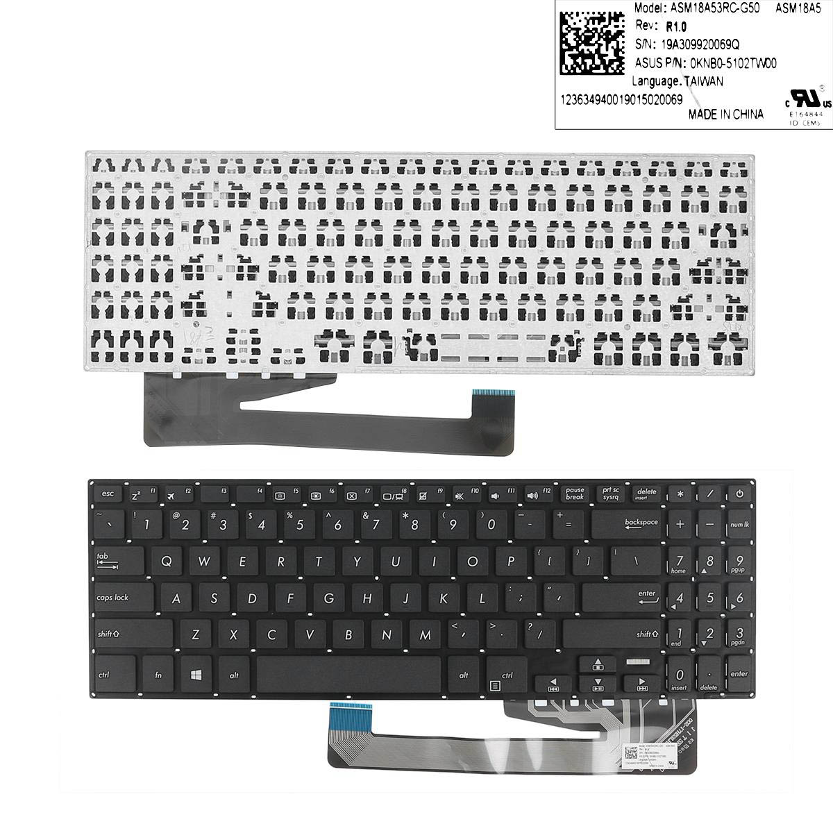 Клавиатура за лаптоп Asus X560 BLACK Черна Без Рамка с Кирилица | JAR Computers Клавиатура за лаптоп Asus X560 BLACK Черна Без Рамка с Кирилица