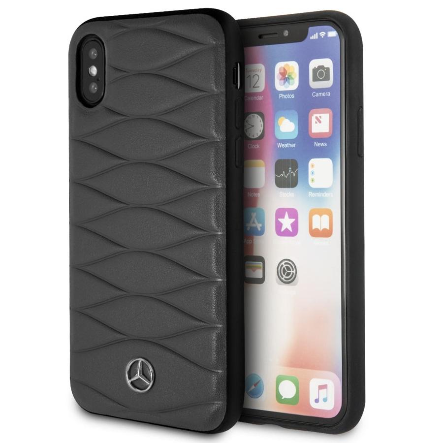 Кожен кейс (естествена кожа) за iPhone XS, iPhone X - Mercedes-Benz Pattern III Leather Hard Case (тъмносив) | JAR Computers Кожен кейс (естествена кожа) за iPhone XS, iPhone X - Mercedes-Benz Pattern III Leather Hard Case (тъмносив)