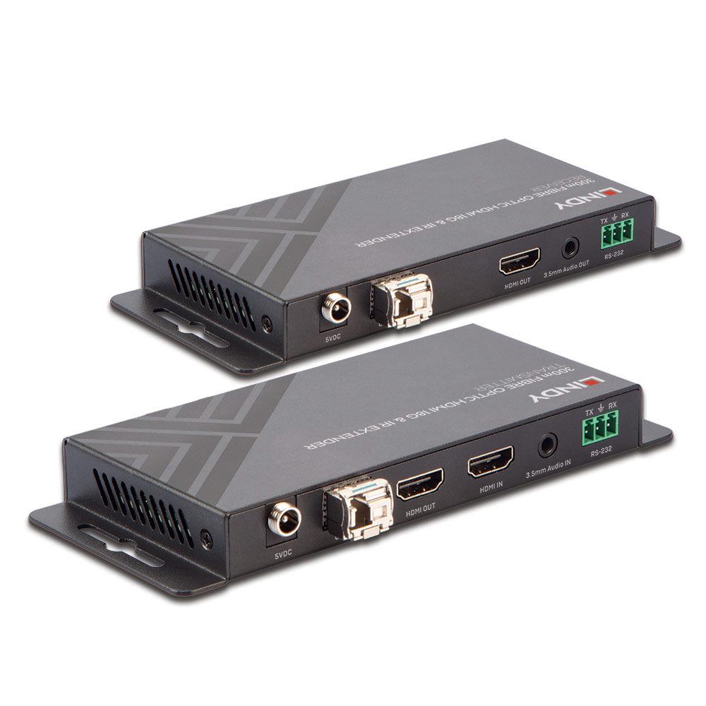 LINDY LNY-38174 :: HDMI 4K60, IR, RS232 & Audio екстендър, оптичен, 300 / 1000 м