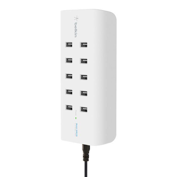 Захранване с 10хUSB-A портове за мобилни устройства (бял) - Belkin RockStar 10-Port USB-A Charging Station 120W | JAR Computers Захранване с 10хUSB-A портове за мобилни устройства (бял) - Belkin RockStar 10-Port USB-A Charging Station 120W