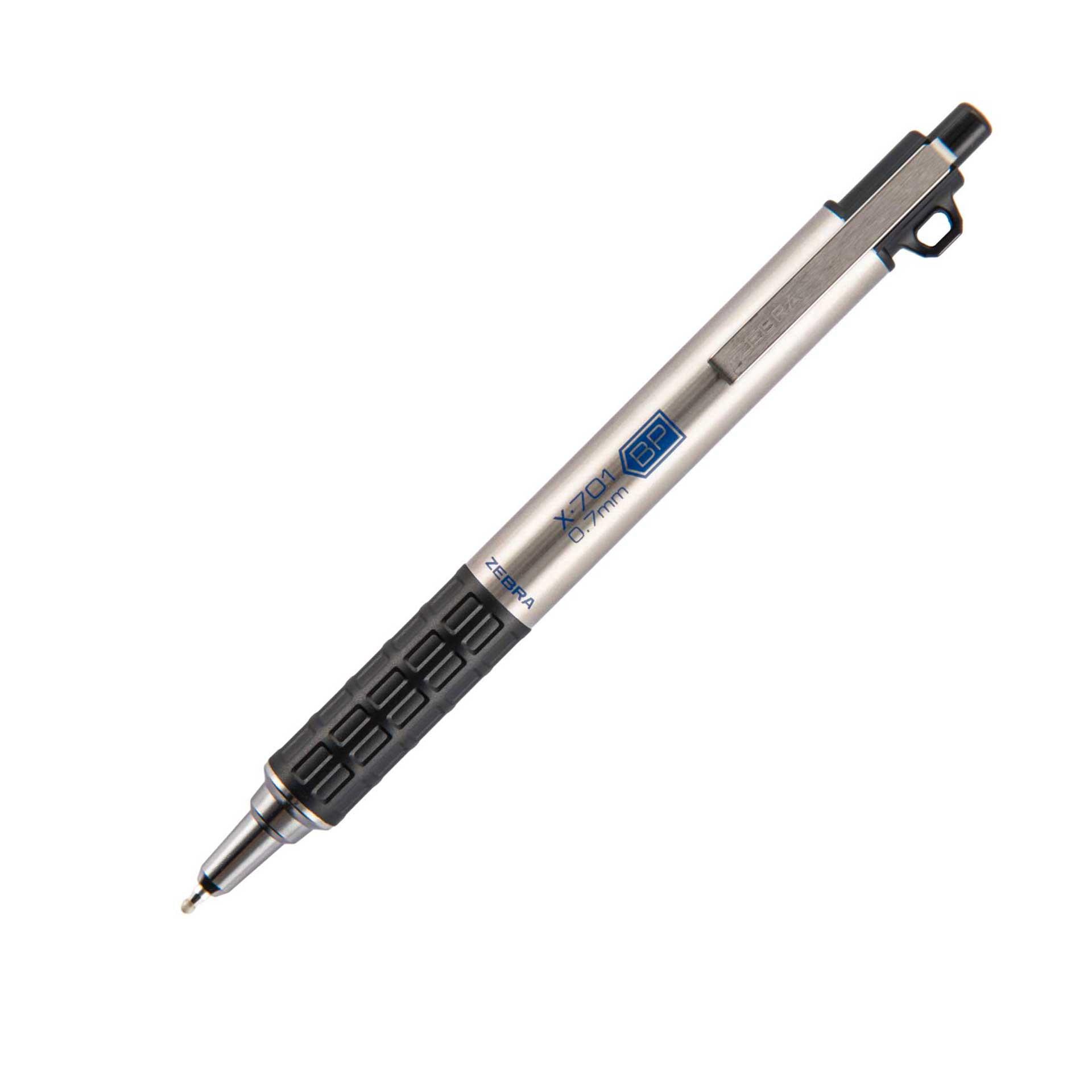 Zebra Химикалка X-701, метална, 0.7 mm, сребриста