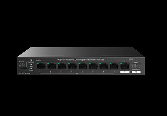 10 портов Layer 2 PoE суич оптимизиран за видеонаблюдение, G1110PF-8-102W | JAR Computers 10 портов Layer 2 PoE суич оптимизиран за видеонаблюдение, G1110PF-8-102W