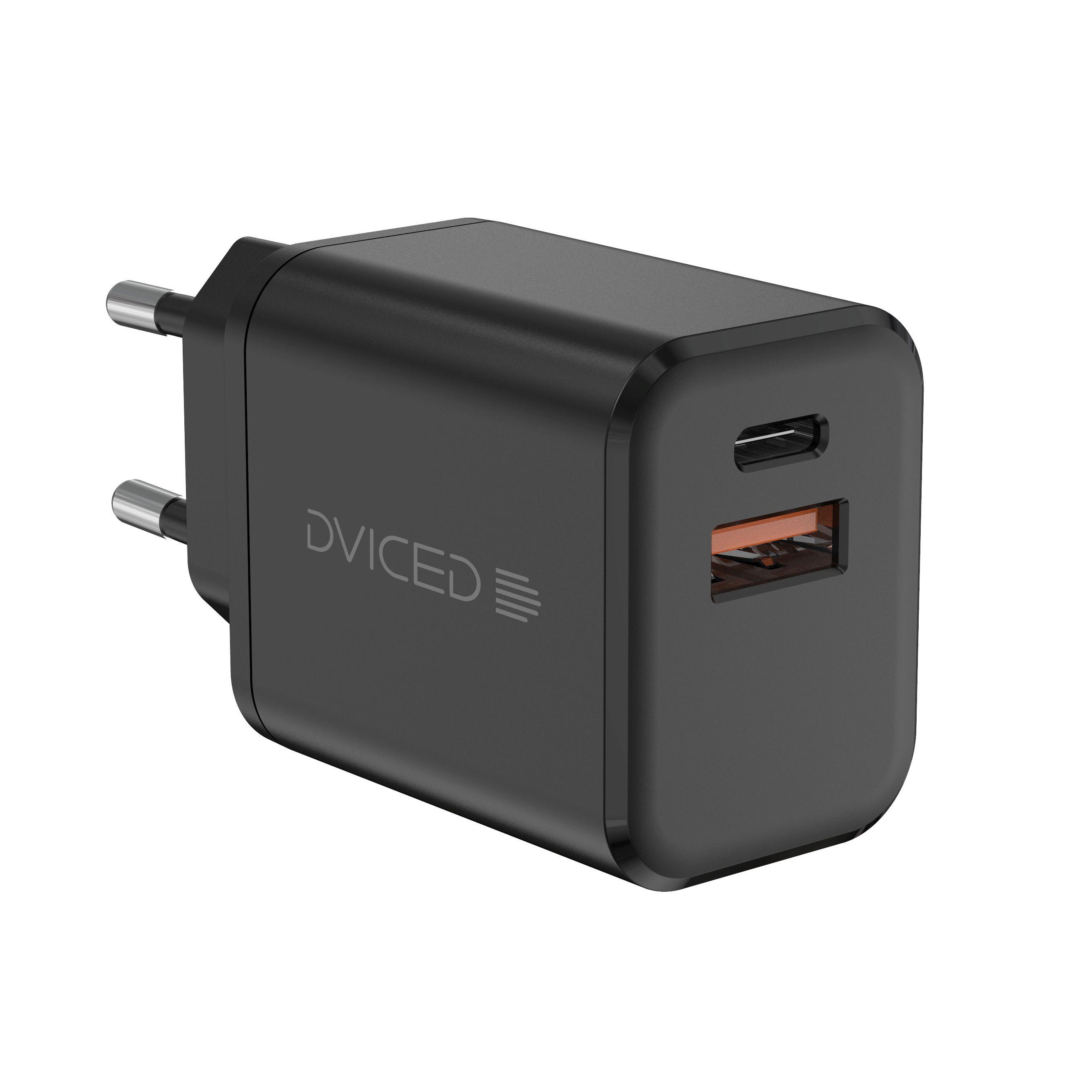 Dviced Wall charger 35W GaN 1 USB-A, 1 USB-C EU - Black | JAR Computers Dviced Wall charger 35W GaN 1 USB-A, 1 USB-C EU - Black