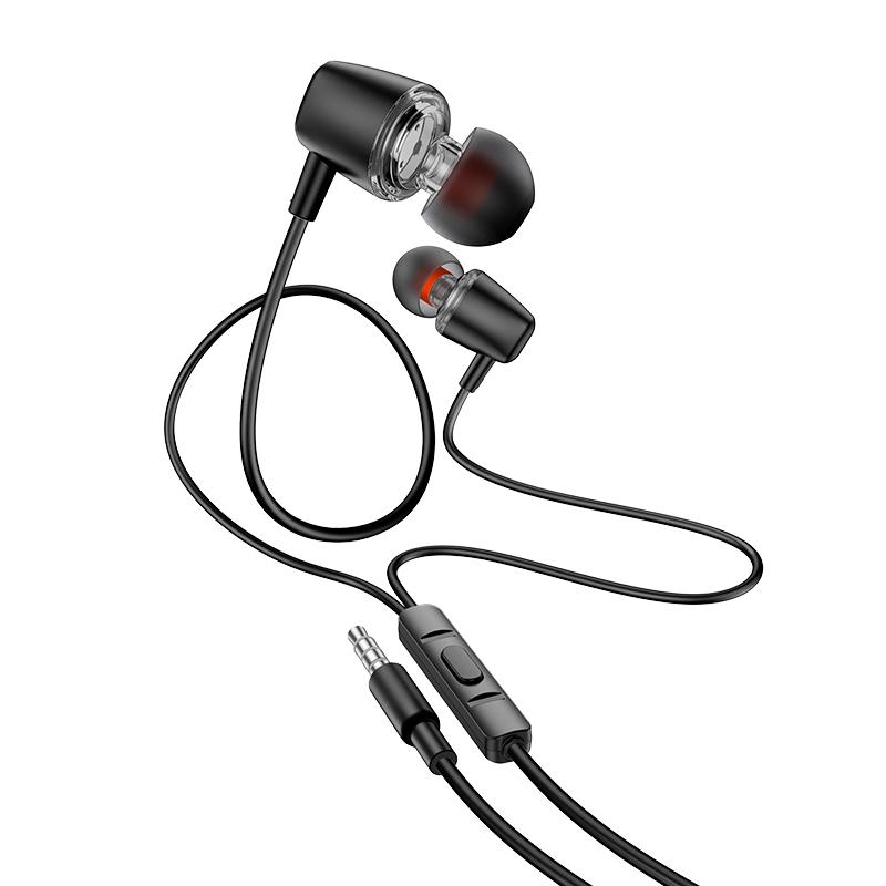 HOCO HF Discoverer universal, 3.5mm, с микрофон /черен/ - M107 | JAR Computers HOCO HF Discoverer universal, 3.5mm, с микрофон /черен/ - M107