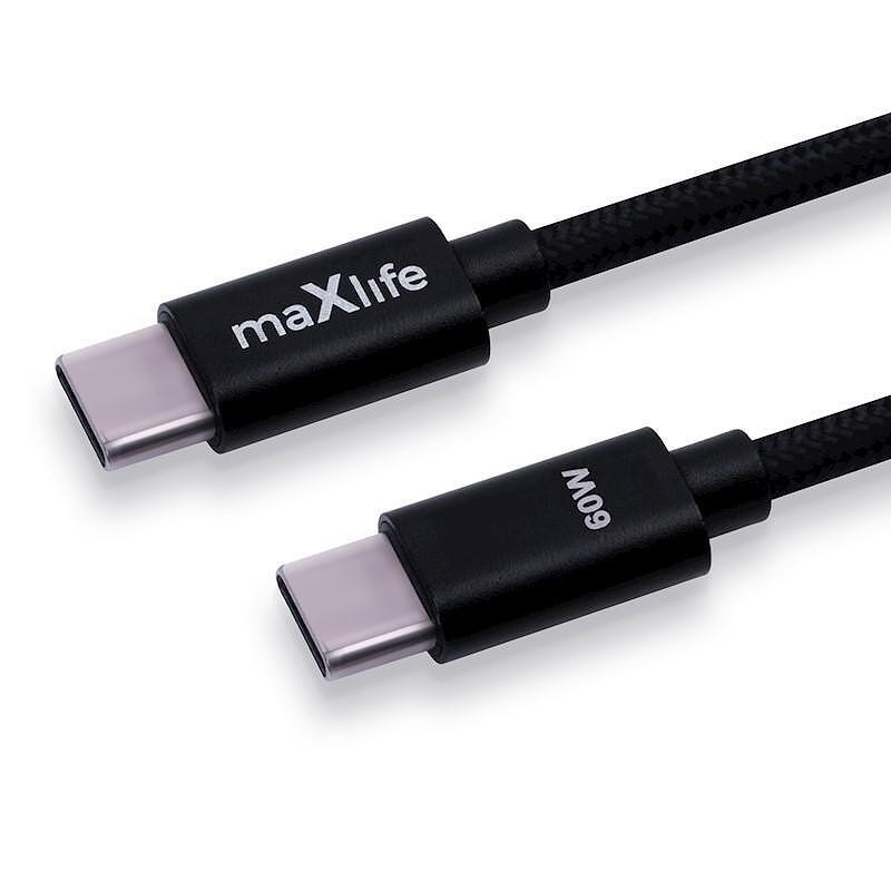 Кабел USB-C Maxlife, 2,0 м, 60W, черен