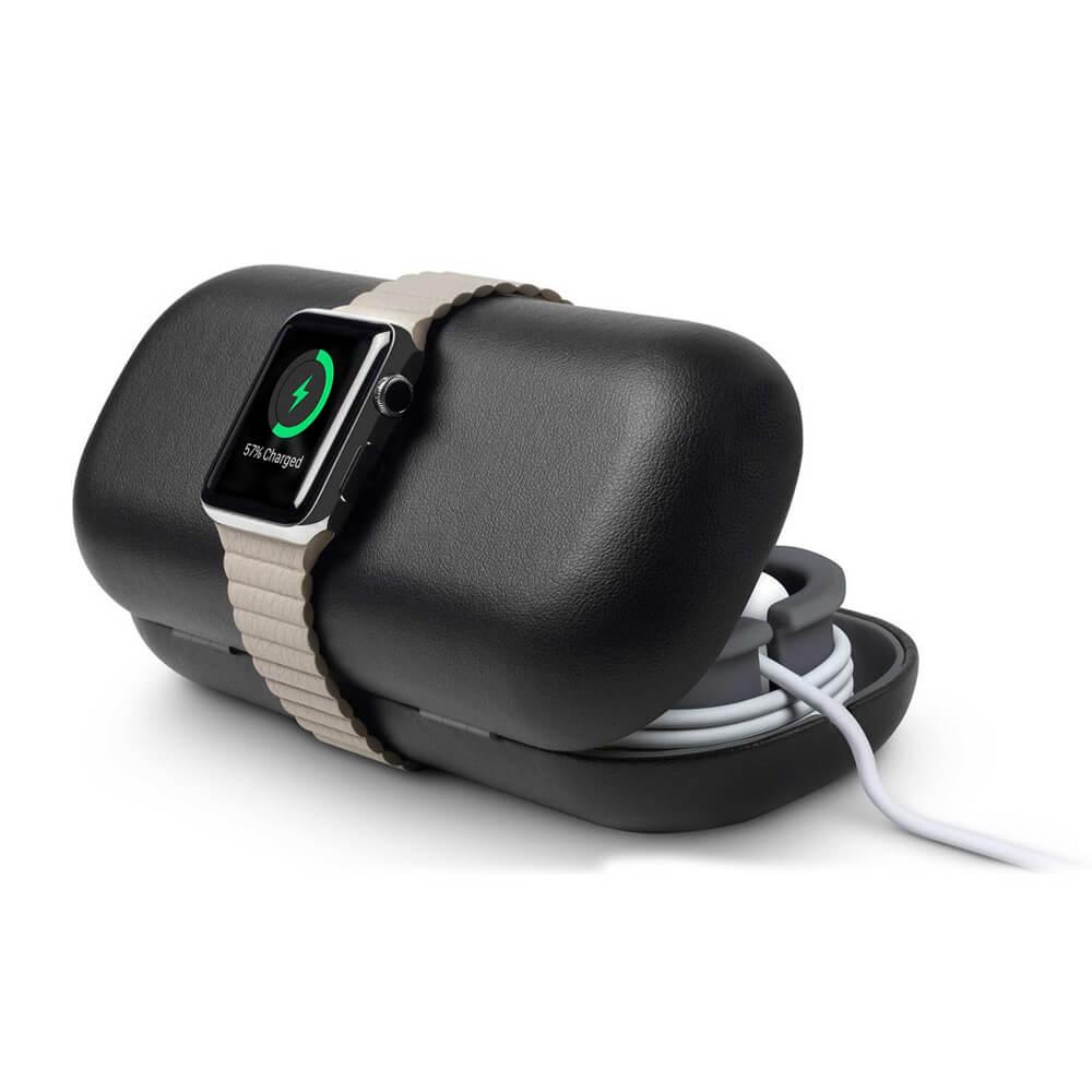 Кейс за аксесоари и поставка с възможност за зареждане за Apple Watch - TwelveSouth TimePorter (черен) | JAR Computers Кейс за аксесоари и поставка с възможност за зареждане за Apple Watch - TwelveSouth TimePorter (черен)