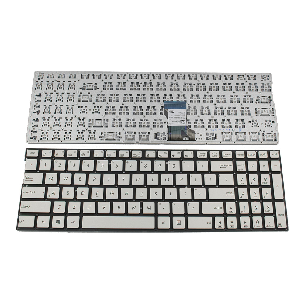 Клавиатура за лаптоп Asus Q502 Q552 N592 Q503UA Q504UA Q553UB N452 Сребриста Без Рамка (Малък Ентър) / Silver Without Frame US | JAR Computers Клавиатура за лаптоп Asus Q502 Q552 N592 Q503UA Q504UA Q553UB N452 Сребриста Без Рамка (Малък Ентър) / Silver Without Frame US