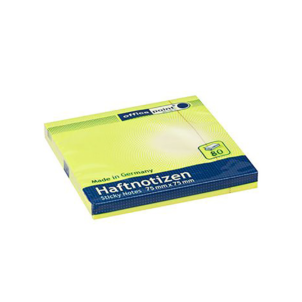 Officepoint Sticky notes 75x75, 80 sheets, neon yellow (MAG-5527500-63) (OFPMAG-5527500-63)