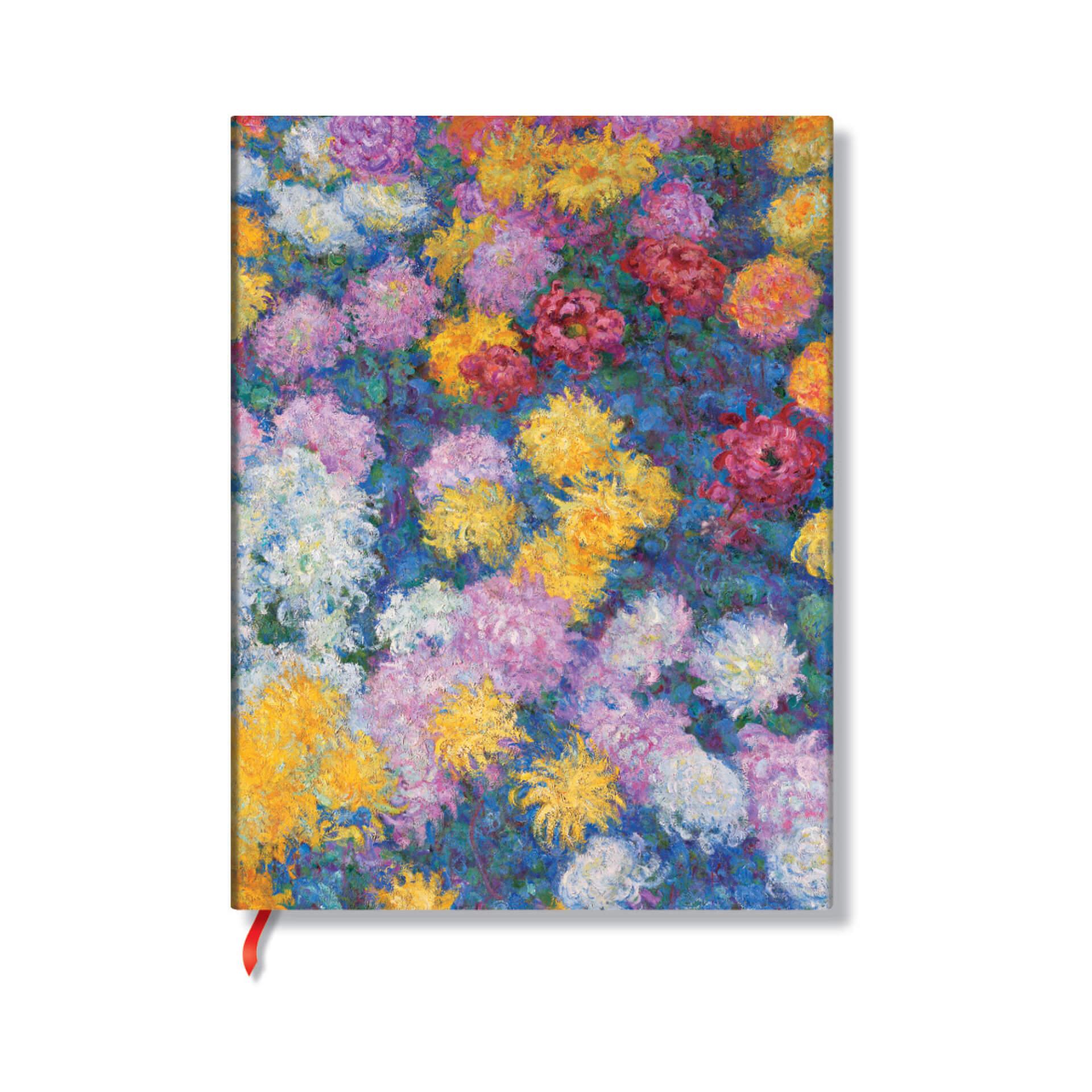 Paperblanks Тефтер Monet Chrysanthemums, Ultra, широки редове, твърда корица, 72 листа
