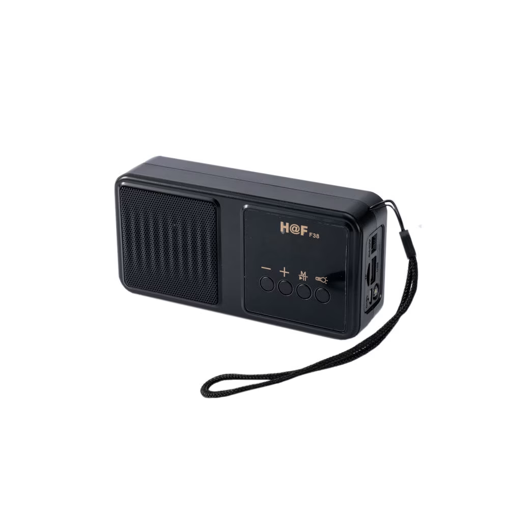 Преносим Радиоприемник HF-F38, FM радио, 3.5мм, USB, фенерче