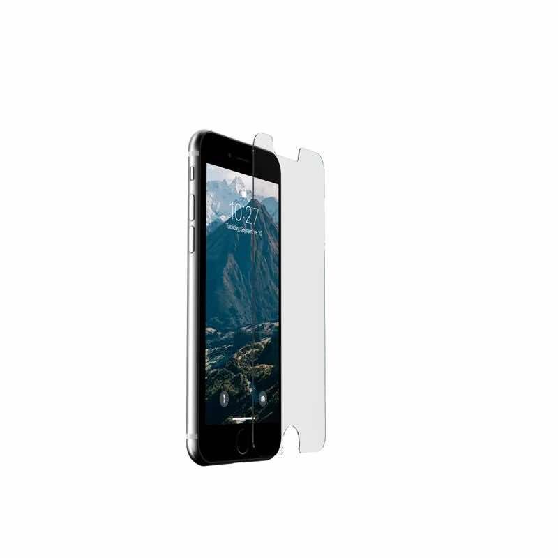 Urban Armor Gear Glass Screen Protector - калено стъклено защитно покритие за дисплея на iPhone SE (2022), iPhone SE (2020), iPhone 8, iPhone 7 (прозрачен)