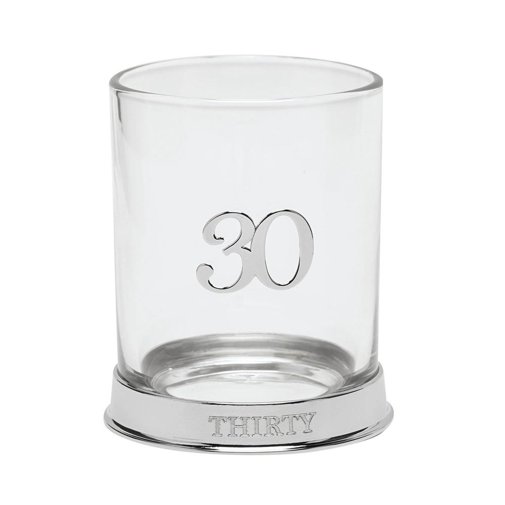 Юбилейна чаша за уиски с 3D число „30“