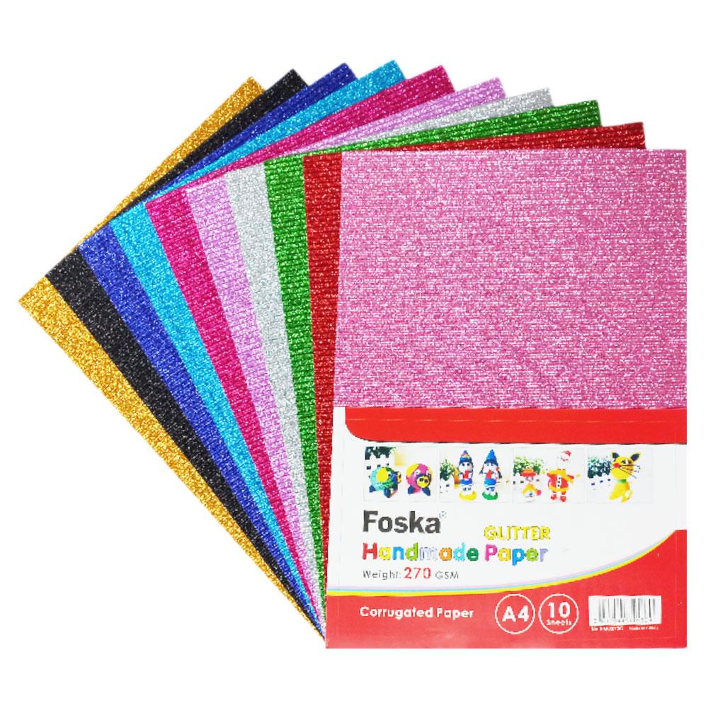 Foska Хартия с брокат, гофрирана, A4, 270 g/m2, 10 броя