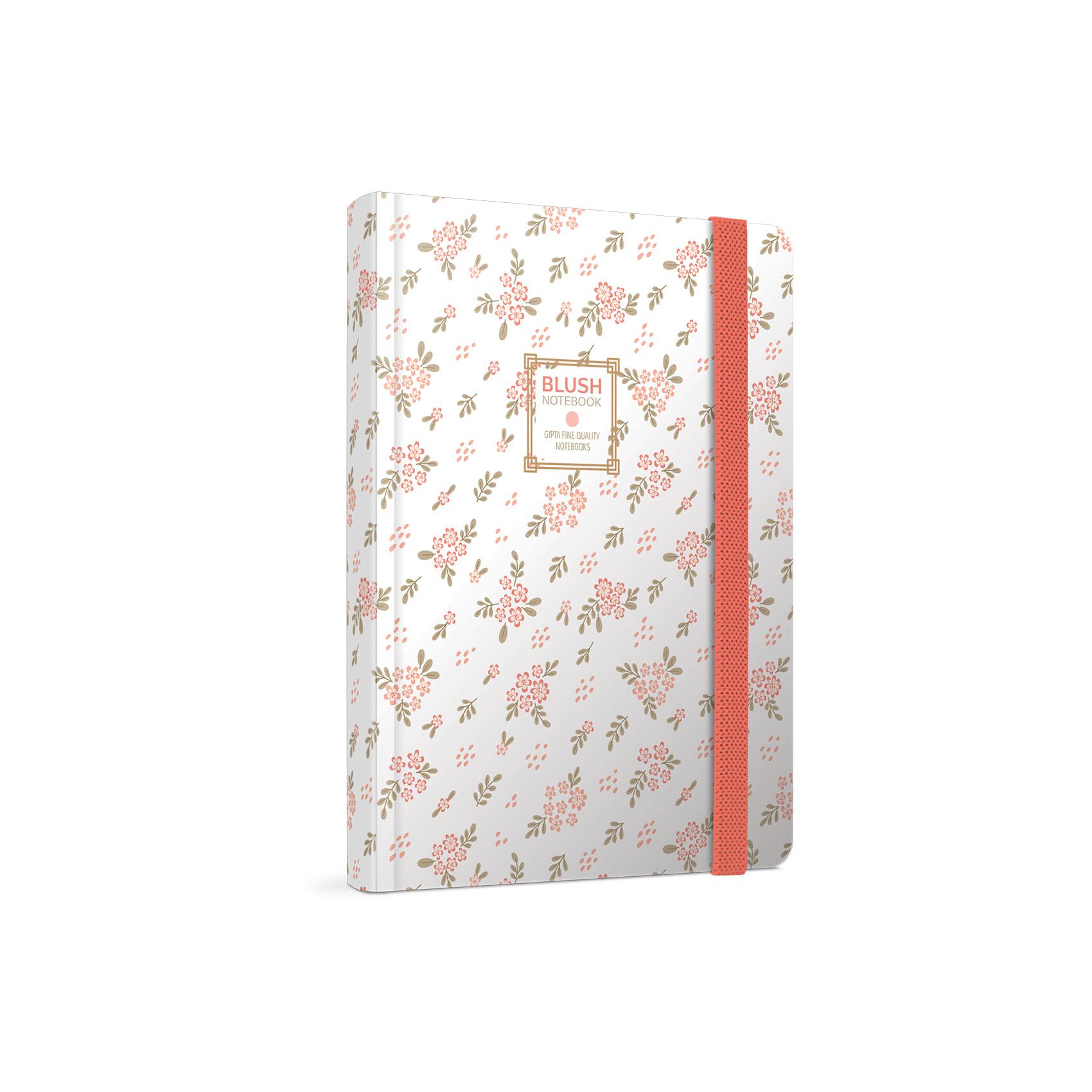 Gipta Тетрадка Blush, 13 x 21 cm, кремава хартия, широки редове, твърда корица, с ластик, 120 листа