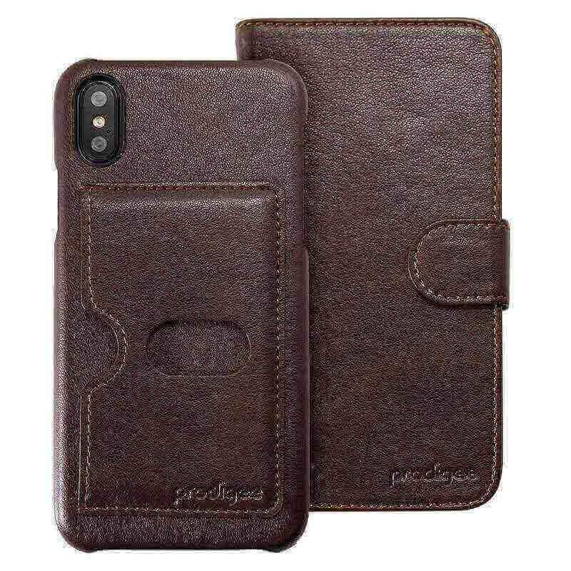 Кожен калъф, тип портфейл с отделящ се кейс и поставка за iPhone XS, iPhone X - Prodigee Wallegee Case (кафяв) | JAR Computers Кожен калъф, тип портфейл с отделящ се кейс и поставка за iPhone XS, iPhone X - Prodigee Wallegee Case (кафяв)