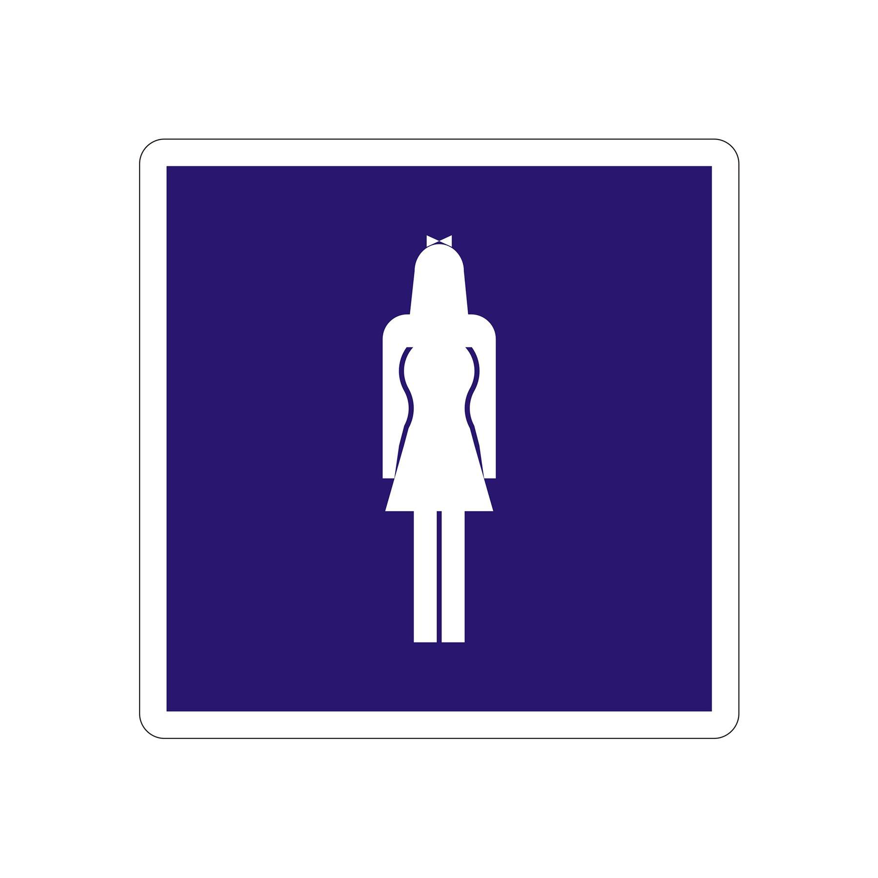 Office 1 Самозалепващ етикет, пиктограма „Жени“