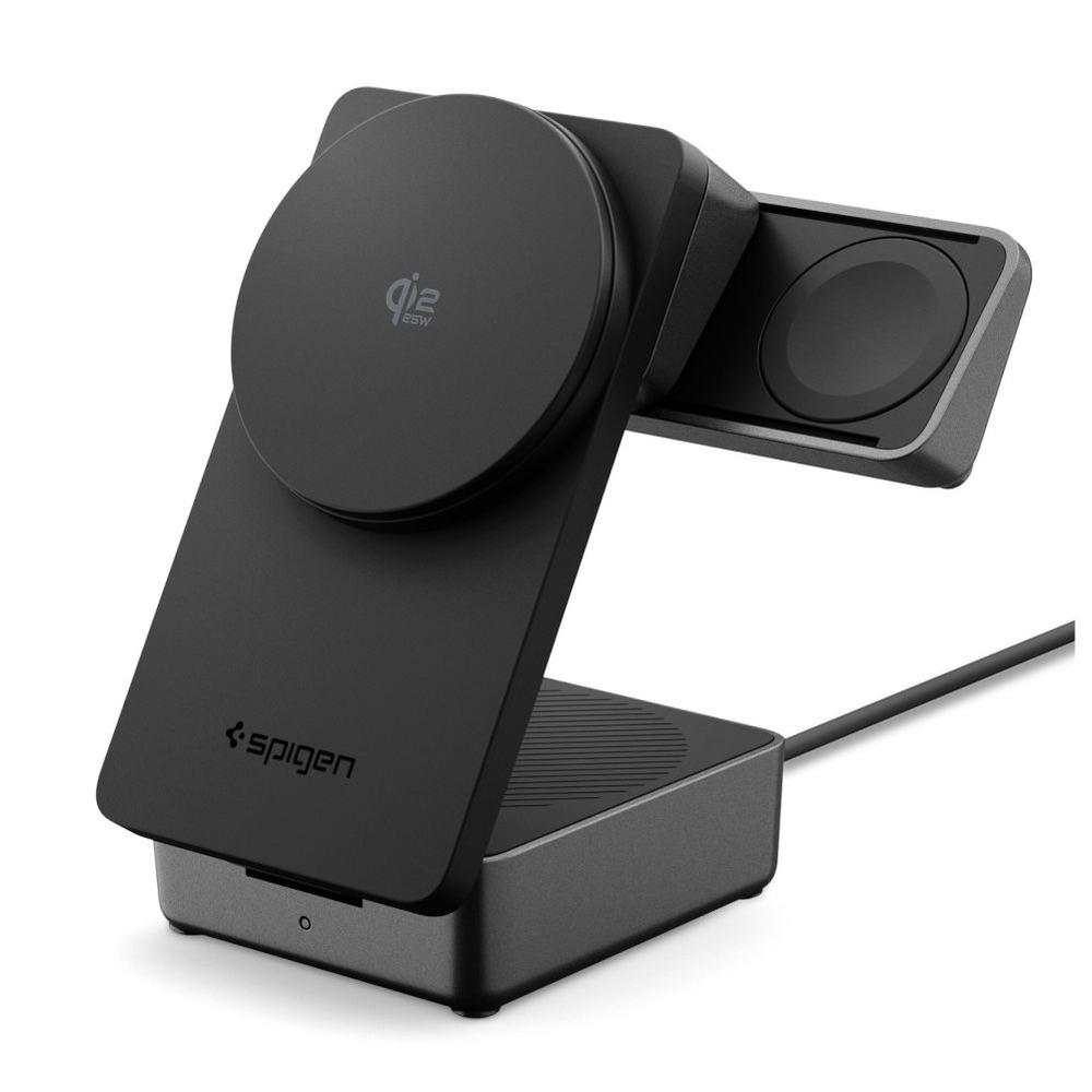 Сгъваема тройна поставка (пад) за безжично зареждане за iPhone с Magsafe, Apple Watch, AirPods, Qi съвместими устройства - Spigen Essential Qi2.2 Foldable 3-in-1 Magnetic Wireless Charging Station 32.5W (черен) | JAR Computers Сгъваема тройна поставка (пад) за безжично зареждане за iPhone с Magsafe, Apple Watch, AirPods, Qi съвместими устройства - Spigen Essential Qi2.2 Foldable 3-in-1 Magnetic Wireless Charging Station 32.5W (черен)