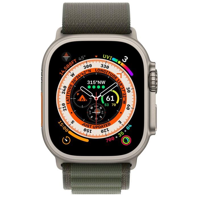 Умен часовник от Apple - Apple Watch Ultra Cellular, 49mm Titanium Case with Green Alpine Loop Large | JAR Computers Умен часовник от Apple - Apple Watch Ultra Cellular, 49mm Titanium Case with Green Alpine Loop Large