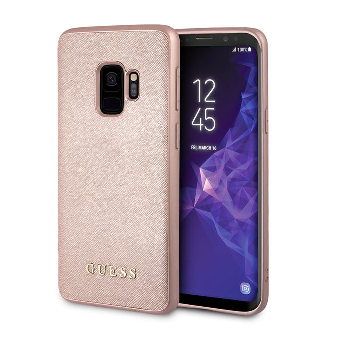 Дизайнерски кожен кейс за Samsung Galaxy S9 - Guess Iridescent Leather Hard Case (розово злато) | JAR Computers Дизайнерски кожен кейс за Samsung Galaxy S9 - Guess Iridescent Leather Hard Case (розово злато)