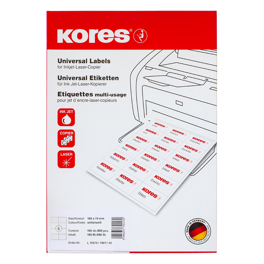 Етикети Kores 105/74 A4 8ет 100л