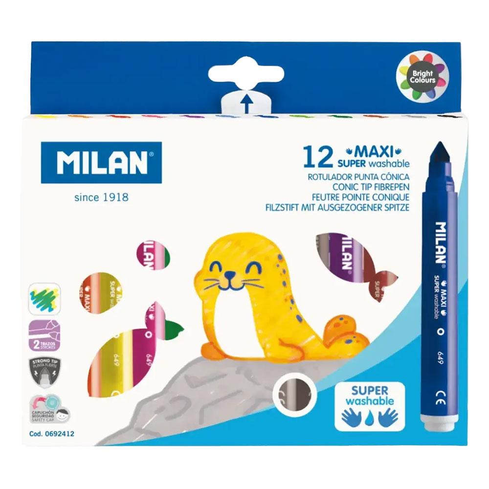 Флумастери Milan Maxi 12 цвята | JAR Computers Флумастери Milan Maxi 12 цвята