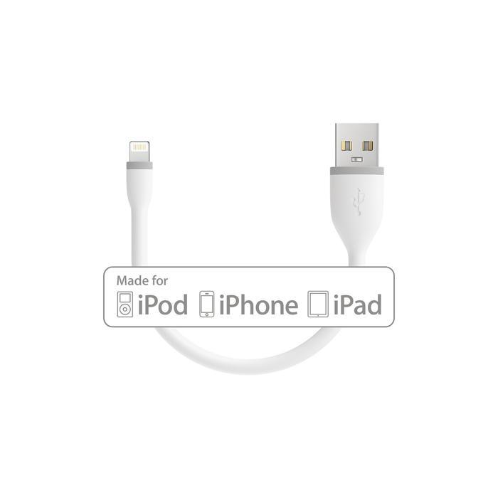 Гъвкав USB кабел за iPhone, iPad и iPod с Lightning (бял) - Satechi Flexible Lightning USB Cable (15 см) | JAR Computers Гъвкав USB кабел за iPhone, iPad и iPod с Lightning (бял) - Satechi Flexible Lightning USB Cable (15 см)