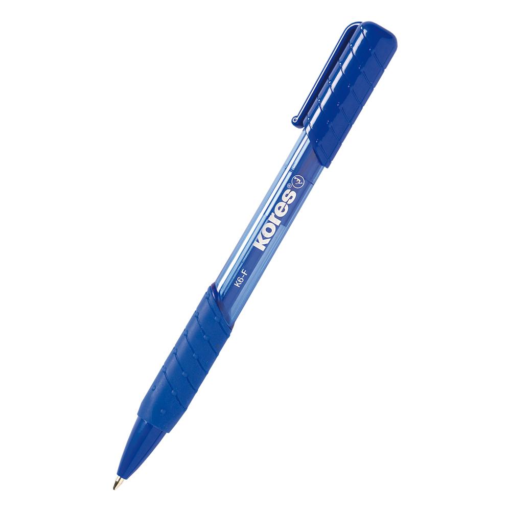 Химикалка Kores K6 0.7 мм синя