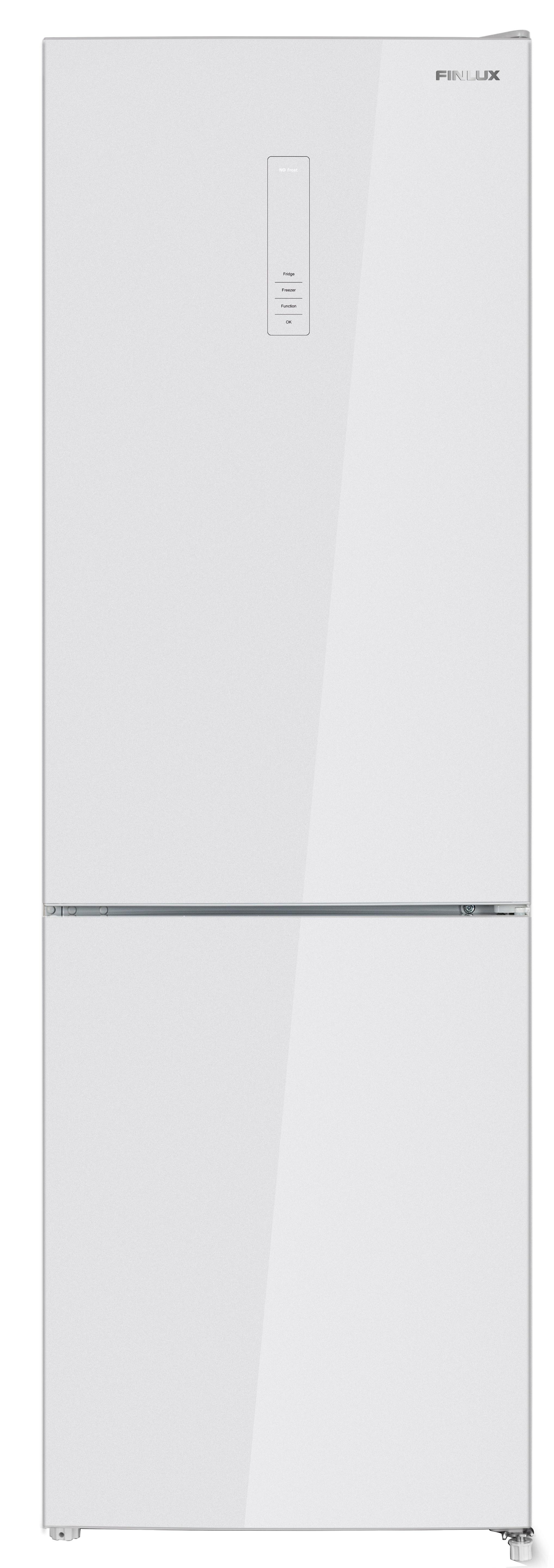 Хладилник с фризер Finlux FBN340W GLASS , 322 l, E , No Frost , Бяло стъкло