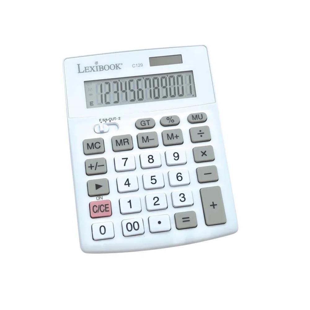 Калкулатор с 12 символа - Lexibook 12-Digit Desktop Calculator with Dual Power Supply C129 (бял) | JAR Computers Калкулатор с 12 символа - Lexibook 12-Digit Desktop Calculator with Dual Power Supply C129 (бял)