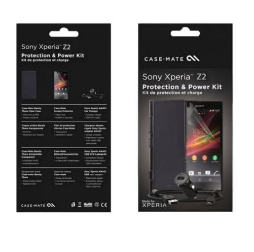 Кейс, зарядно, кабел и покритие за дисплея за Sony Xperia Z2 - CaseMate Accessory Kit (прозрачен) | JAR Computers Кейс, зарядно, кабел и покритие за дисплея за Sony Xperia Z2 - CaseMate Accessory Kit (прозрачен)