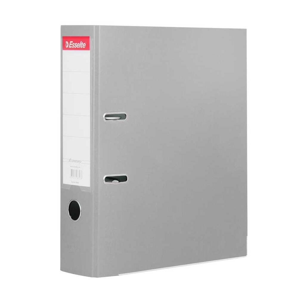 Класьор Esselte Economy, РР, A4, 75 мм, метален кант, сменяем етикет, сив | JAR Computers Класьор Esselte Economy, РР, A4, 75 мм, метален кант, сменяем етикет, сив