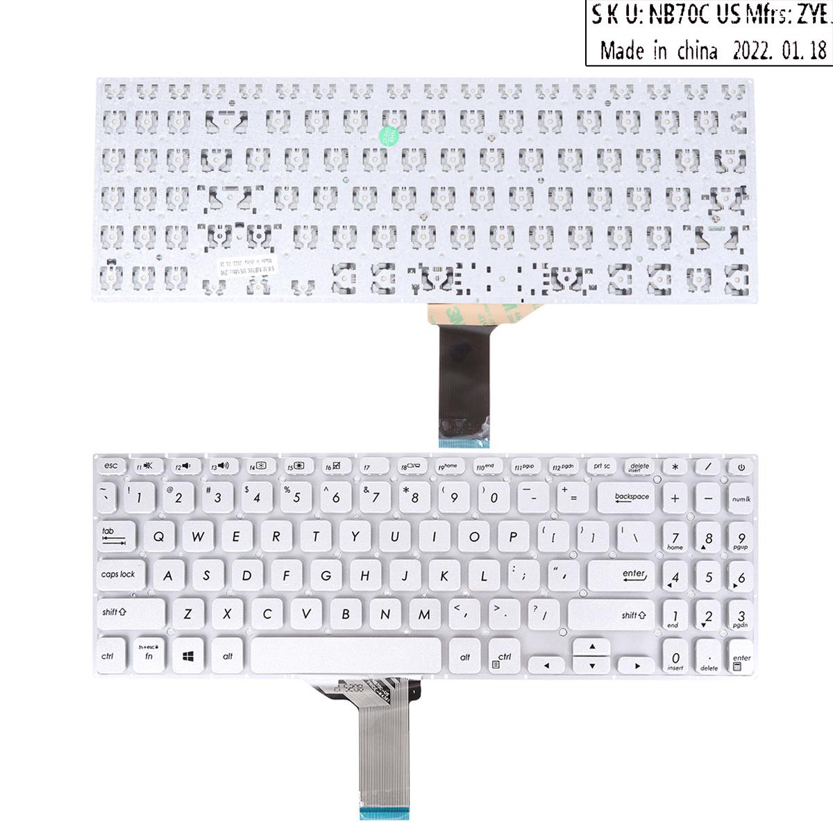 Клавиатура за лаптоп Asus VivoBook S530 K530 Silver Without Frame / Сребриста Без Рамка С Малък Ентър US | JAR Computers Клавиатура за лаптоп Asus VivoBook S530 K530 Silver Without Frame / Сребриста Без Рамка С Малък Ентър US