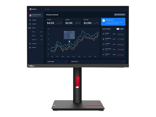 LENOVO ThinkVision T22i-30 21.5inch IPS нарушена опаковка FHD WLED 250cd/m2 4ms HDMI DP VGA 4xUSB 3.2 USB-B 3.2Raven Black