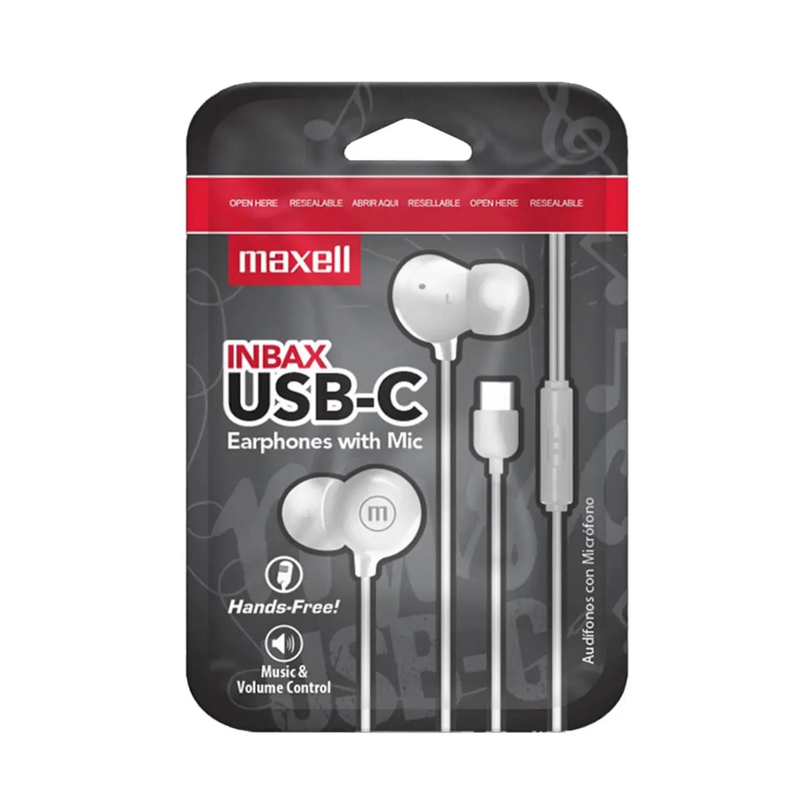 Слушалки тапи с микрофон MAXELL IN-BAX, USB-C