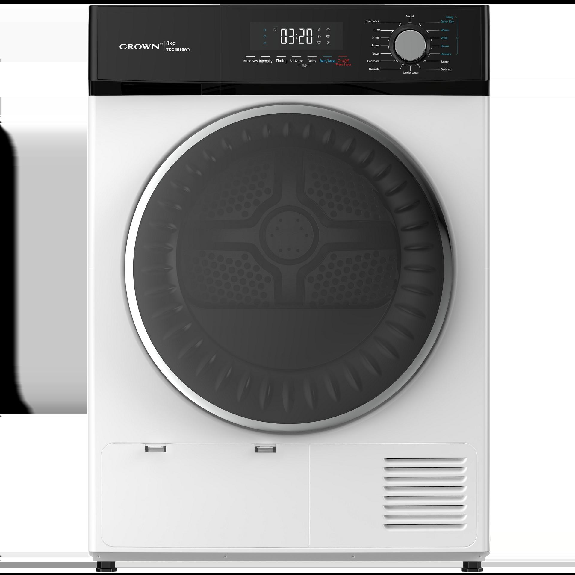 Сушилня Crown TDC8016WY , 8 kg, E , Бял