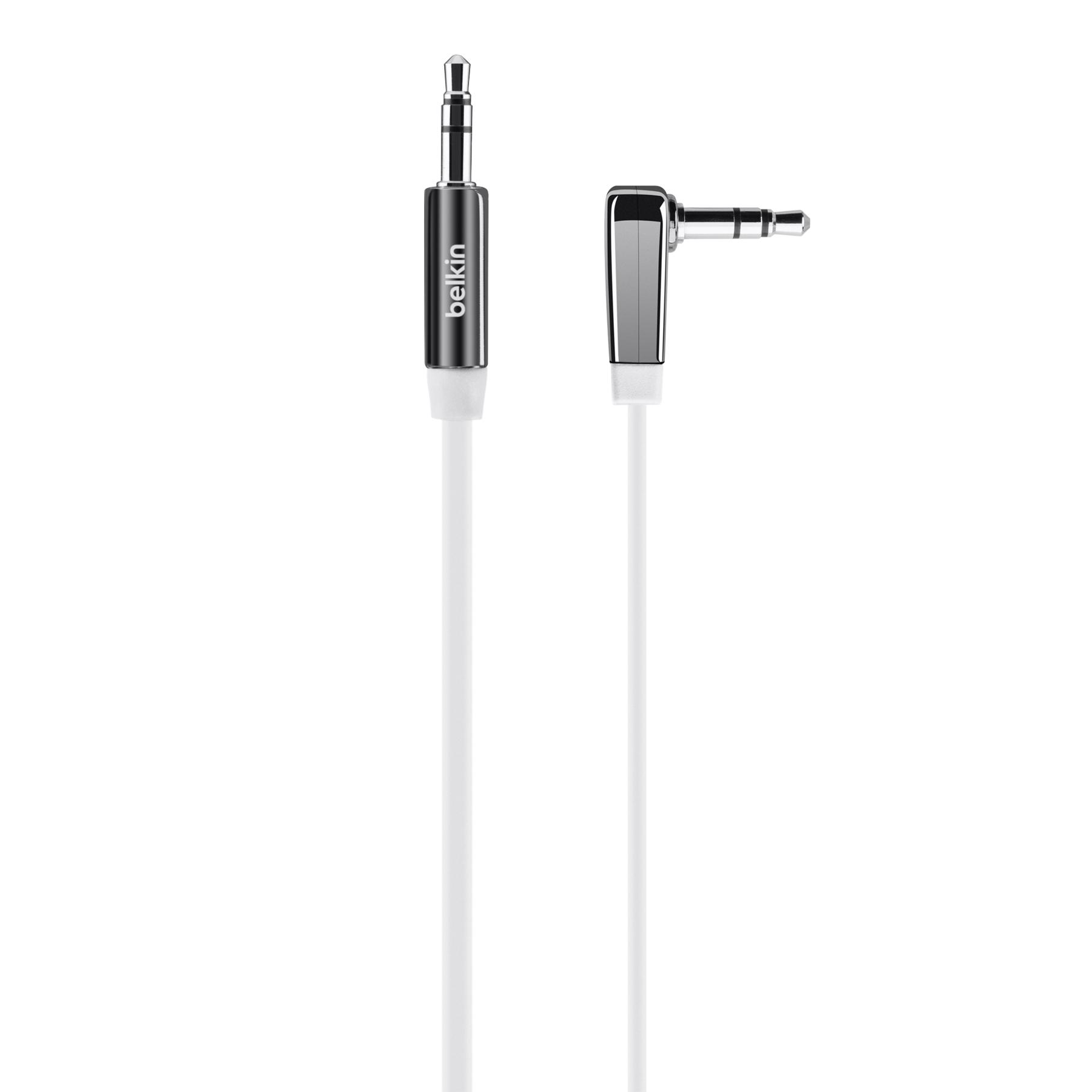 3.5 мм. аудио кабел 90 см. - Belkin Mixit Flat Audio (бял) | JAR Computers 3.5 мм. аудио кабел 90 см. - Belkin Mixit Flat Audio (бял)