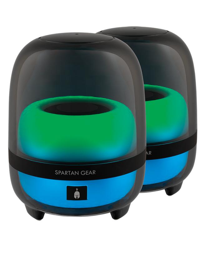 Геймърски тонколони Spartan Gear Alcman Large, Stereo 2.0, Bluetooth/3.5 мм жак (м), RGB, черни | JAR Computers Геймърски тонколони Spartan Gear Alcman Large, Stereo 2.0, Bluetooth/3.5 мм жак (м), RGB, черни