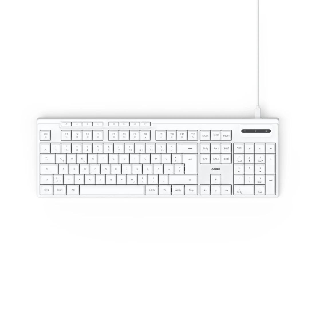 Hama CK-200 клавиатура В къщи/В офис USB QWERTZ Немски Бяла | JAR Computers Hama CK-200 клавиатура В къщи/В офис USB QWERTZ Немски Бяла
