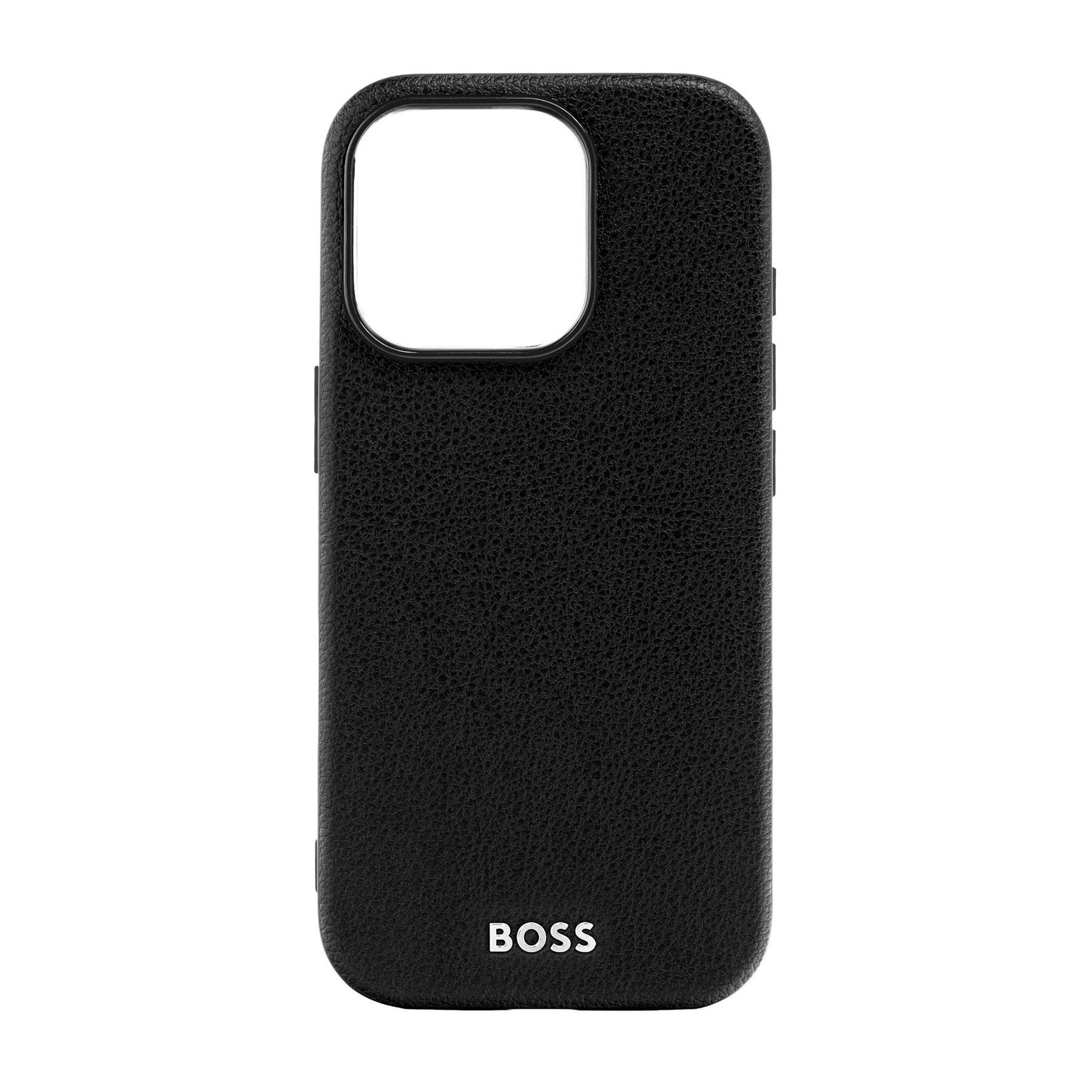 Hugo Boss Калъф за телефон Grained, за iPhone 16 Pro, черен | JAR Computers Hugo Boss Калъф за телефон Grained, за iPhone 16 Pro, черен