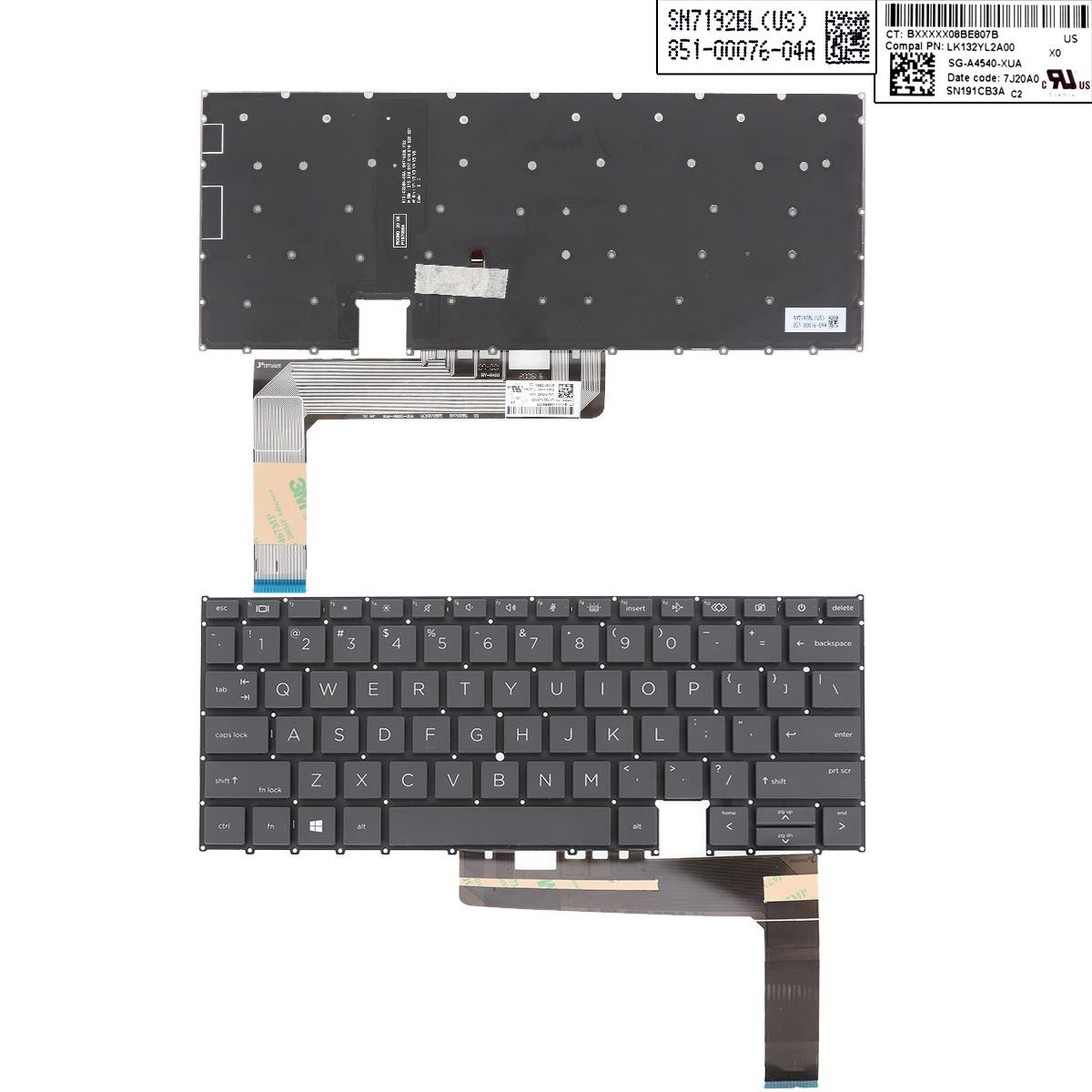 Клавиатура за лаптоп HP Elitebook Folio 1040 G7 G8 Черна Без Рамка С Подсветка С Малък Ентър / Black Without Frame With Backlit US | JAR Computers Клавиатура за лаптоп HP Elitebook Folio 1040 G7 G8 Черна Без Рамка С Подсветка С Малък Ентър / Black Without Frame With Backlit US